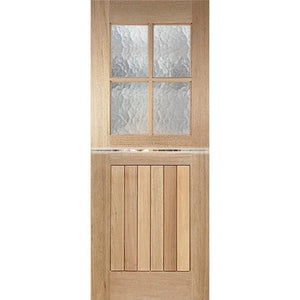Dutch-4L-Vgroove Entrance Door - Decorative Glass