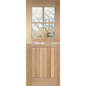 Dutch-4L-Vgroove Entrance Door - Decorative Glass