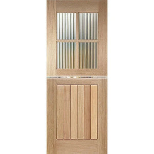 Dutch-4L-Vgroove External Door - Decorative Glass