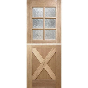 Dutch-6L-Cross Entrance Door - Decorative Glass