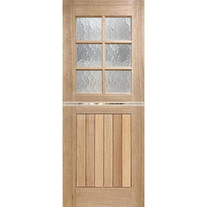 Dutch-6L-VGroove Entrance Door - Decorative Glass