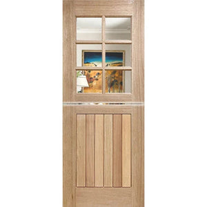 Dutch-6L-VGroove Entrance Door - Clear Glass