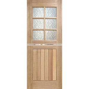 Dutch-6L-VGroove Entrance Door - Narrowline & Flame Glass