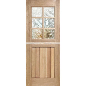 Dutch-6L-VGroove Entrance Door - Decorative Glass