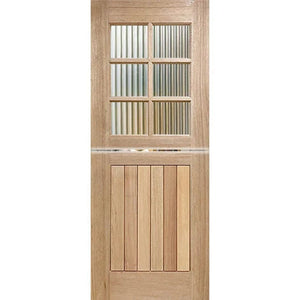 Dutch-6L-VGroove Entrance Door - Narrowline & Flame Glass