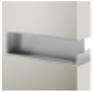 Rectangular object with a textured surface on a white background
