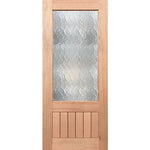 Reinforced cathedral glass with decorative grooving