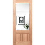Glossy finish mirror with etched V-patterns