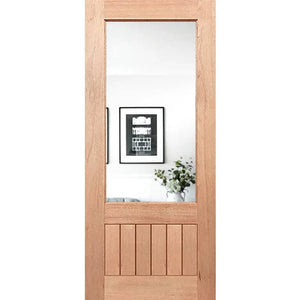 Glossy finish mirror with etched V-patterns