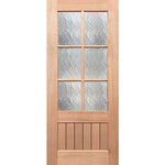 Cathedral pattern door glass with V-groove accents