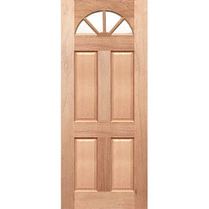 Modern fanlight entrance with laminated transparency