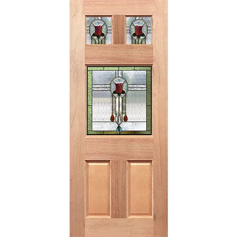 Federation flat top with triple-glazed floral glass insert