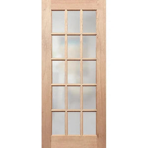 Translucent paneled French 15-lite external door