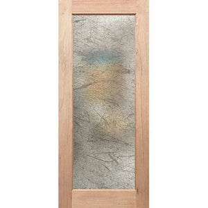 French 1G safety glass door with decorative rice style