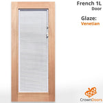 French 1L vintage-inspired solid timber Venetian door
