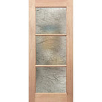 French 3L triple-panel door with frosted Rice Paper look