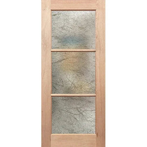 French 3L triple-panel door with frosted Rice Paper look
