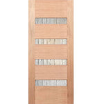 Elegant square-panel door with Seadrift patterned glass