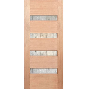 Elegant square-panel door with Seadrift patterned glass
