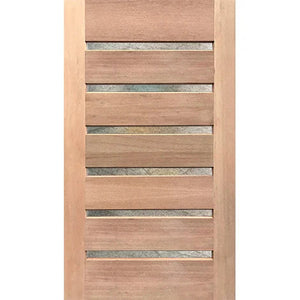 Minimalist panel door with textured artistic inserts