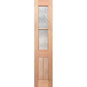 Half French 4L-Vgroove SL Entrance Door - Decorative Glass
