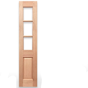 Wooden door with half French 3L sidelight design on a white background, branded as Crown Doors.