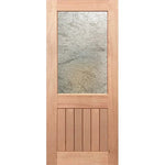 Vertical groove design enhancing frosted door aesthetics
