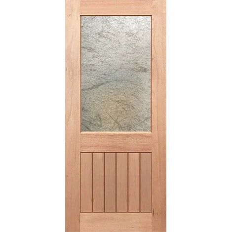 Vertical groove design enhancing frosted door aesthetics