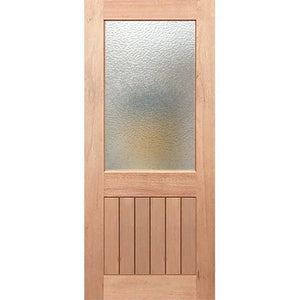 Half French 1G-Vgroove Internal Door - Toughened Glass