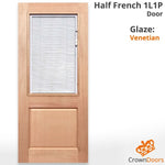 Half French 1L 1P classic wooden door with Venetian accent