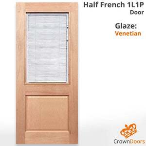 Half French 1L 1P classic wooden door with Venetian accent