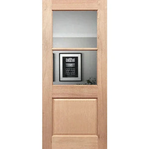 Half French 2L1P Entrance Door - Decorative Glass