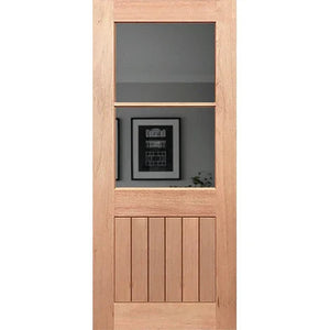 Half French 2L-Vgroove Internal Door - Laminated Glass