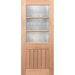 Half French 3L-Vgroove Internal Door - Toughened Krystalite