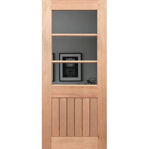 Half French 3L-Vgroove Internal Door - Laminated Glass