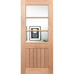 Contemporary mirror door with clear groove accents