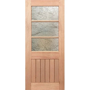 Half French 3L-Vgroove Internal Door - Decorative Glass