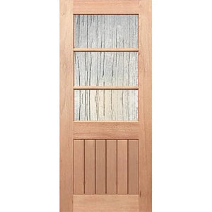 Half French 3L-Vgroove Internal Door - Toughened Glass