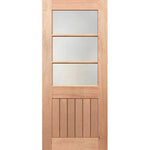 Balanced panel design using translucent grooved glass