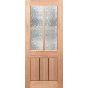 Half French 4L-Vgroove Internal Door - Decorative Glass