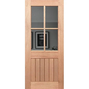 Half French 4L-Vgroove Internal Door - Laminated Glass