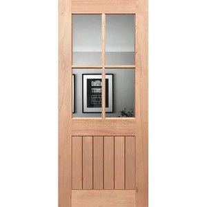 Half French 4L-Vgroove Entrance Door - Mirror Tint