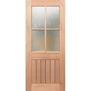 Half French 4L-Vgroove Internal Door - Decorative Glass
