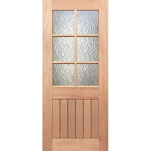 Half French 6L-Vgroove Entrance Door - Flame