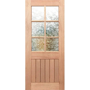 Half French 6L-Vgroove External Door - Decorative Glass