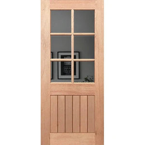 Half French 6L-Vgroove Entrance Door - Laminated Glass