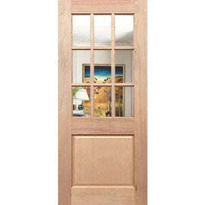 Half French 9L1P Entrance Door - Clear Glass