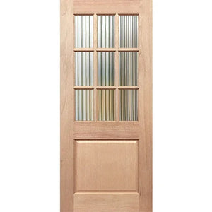 BAL19 Half French 9L1P External Door - Toughened Glass