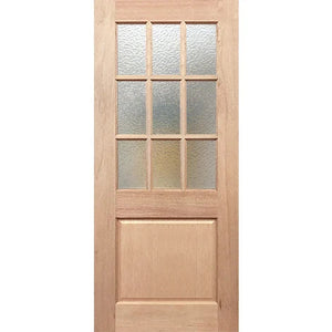 BAL12.5 Half French 9L1P Entrance Door - Decorative Glass