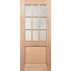 Half French 9L1P Entrance Door - Decorative Glass